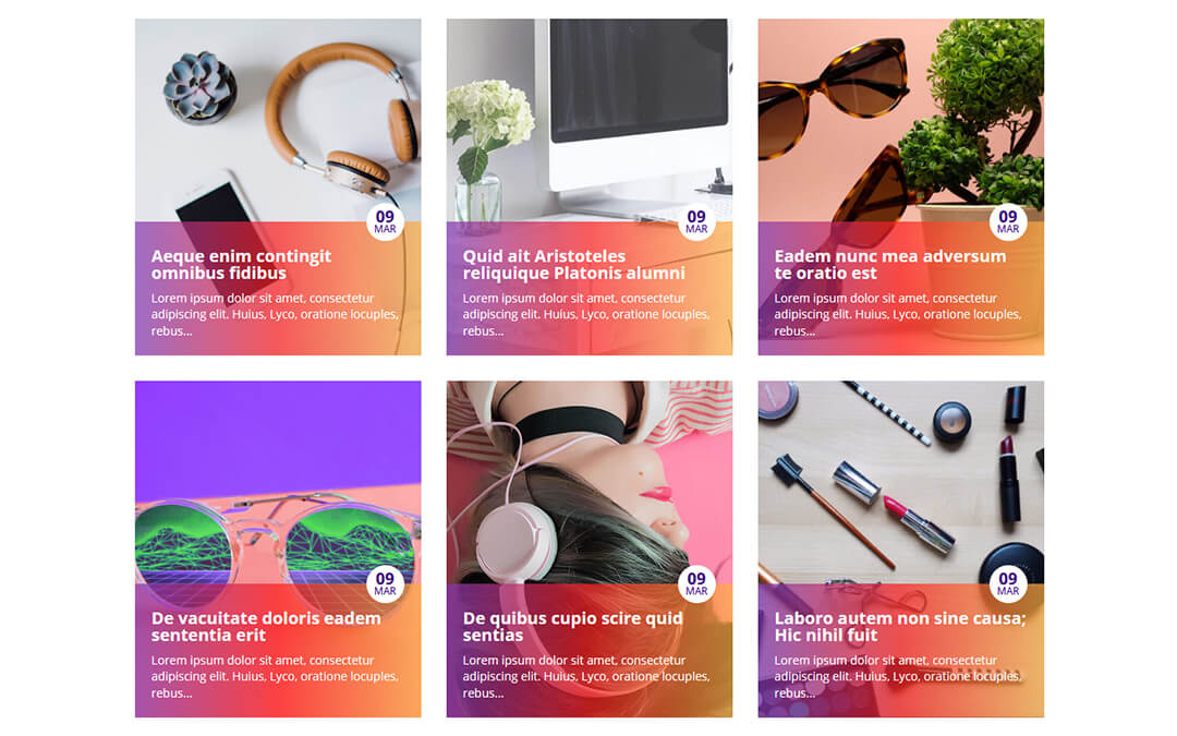 Colourful Divi Blog Layout